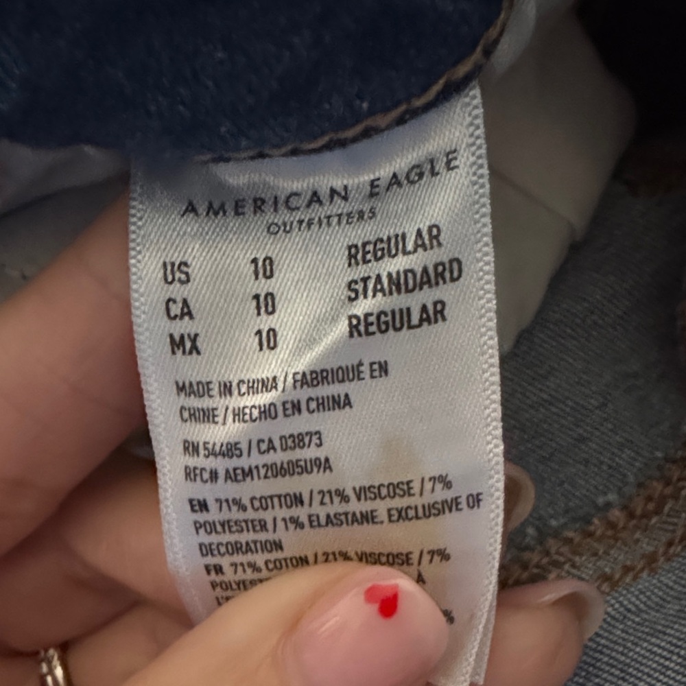 American Eagle Outfitters Ripped Blue Skinny Jeans - Picture 4 of 5